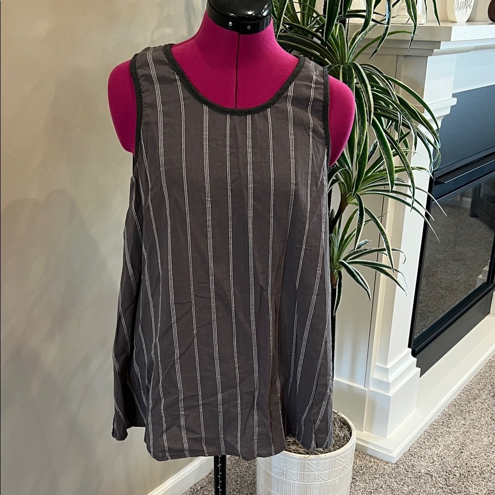 Charcoal Striped Tank Top